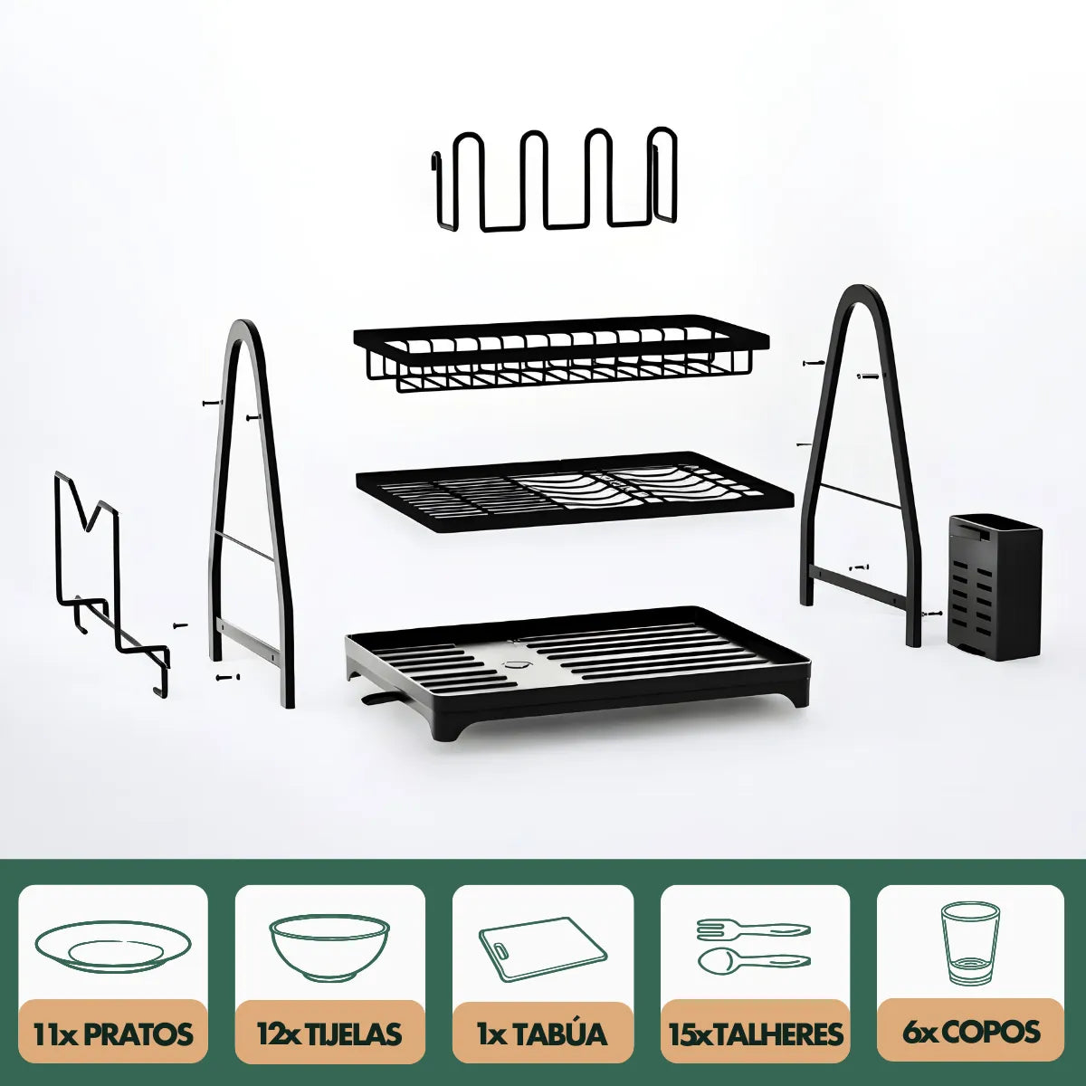 Escorredor e Organizador De Louças Inox
