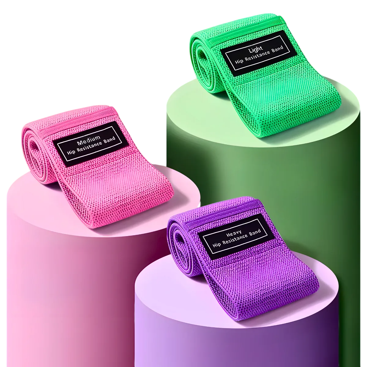 Kit 3 Faixas Elásticas De Exercício Hip Resistance Bands