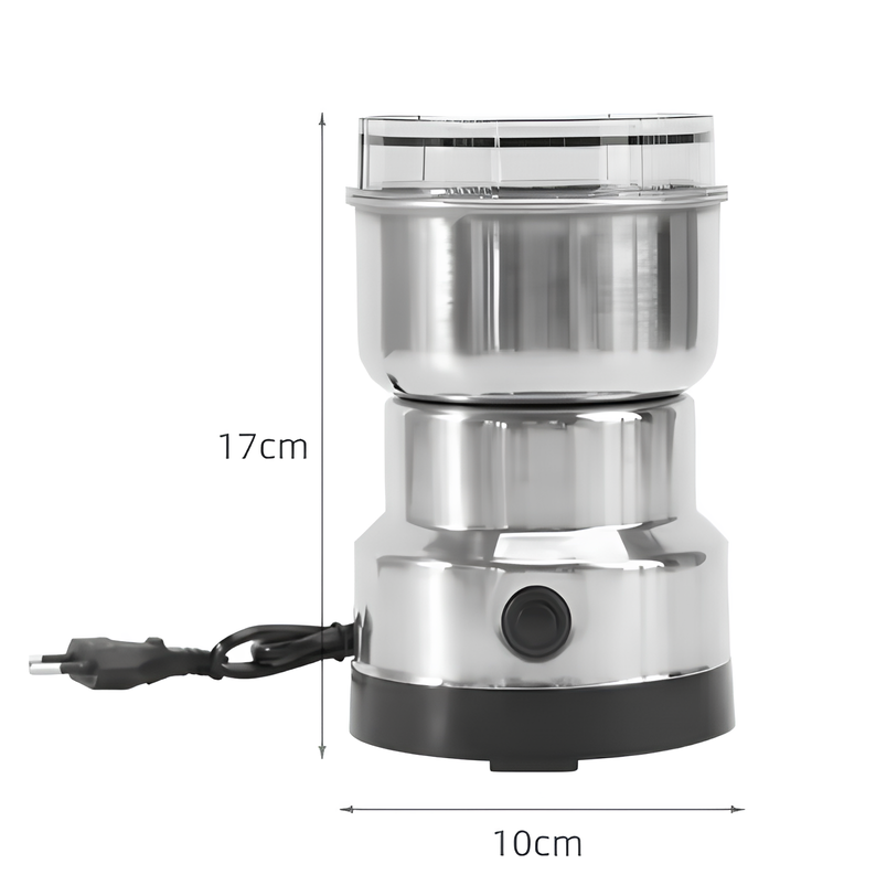 Mini Moedor de Grãos  Elétrico em Aço Inoxidável
