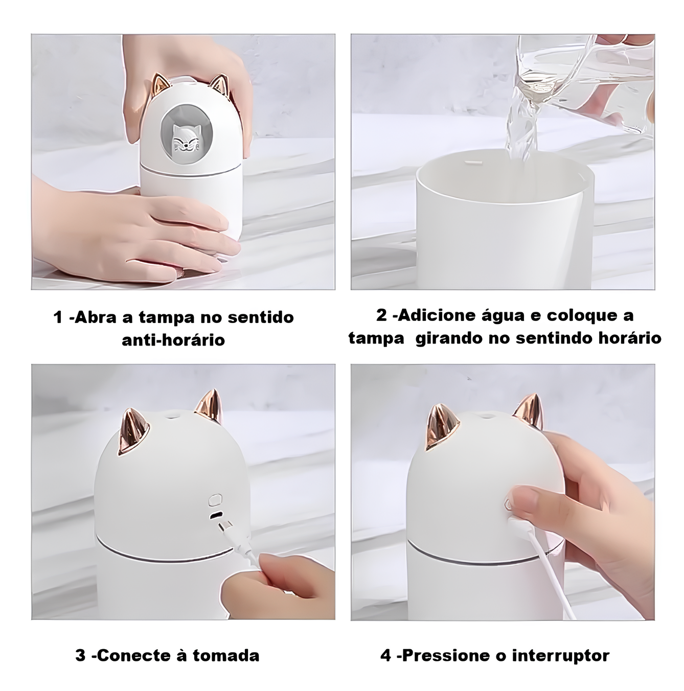 Umidificador e Aromatizador Infantil  de Gatinho