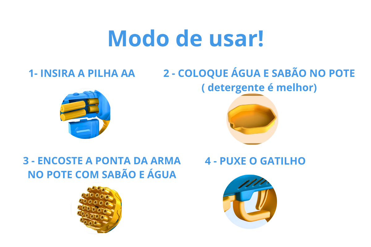 Pistola de  Lança Bolha De Sabão Automática