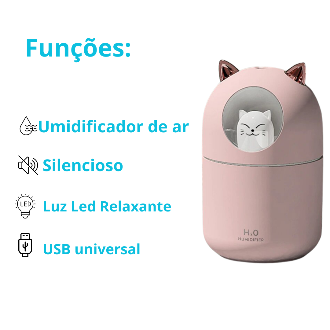 Umidificador e Aromatizador Infantil  de Gatinho